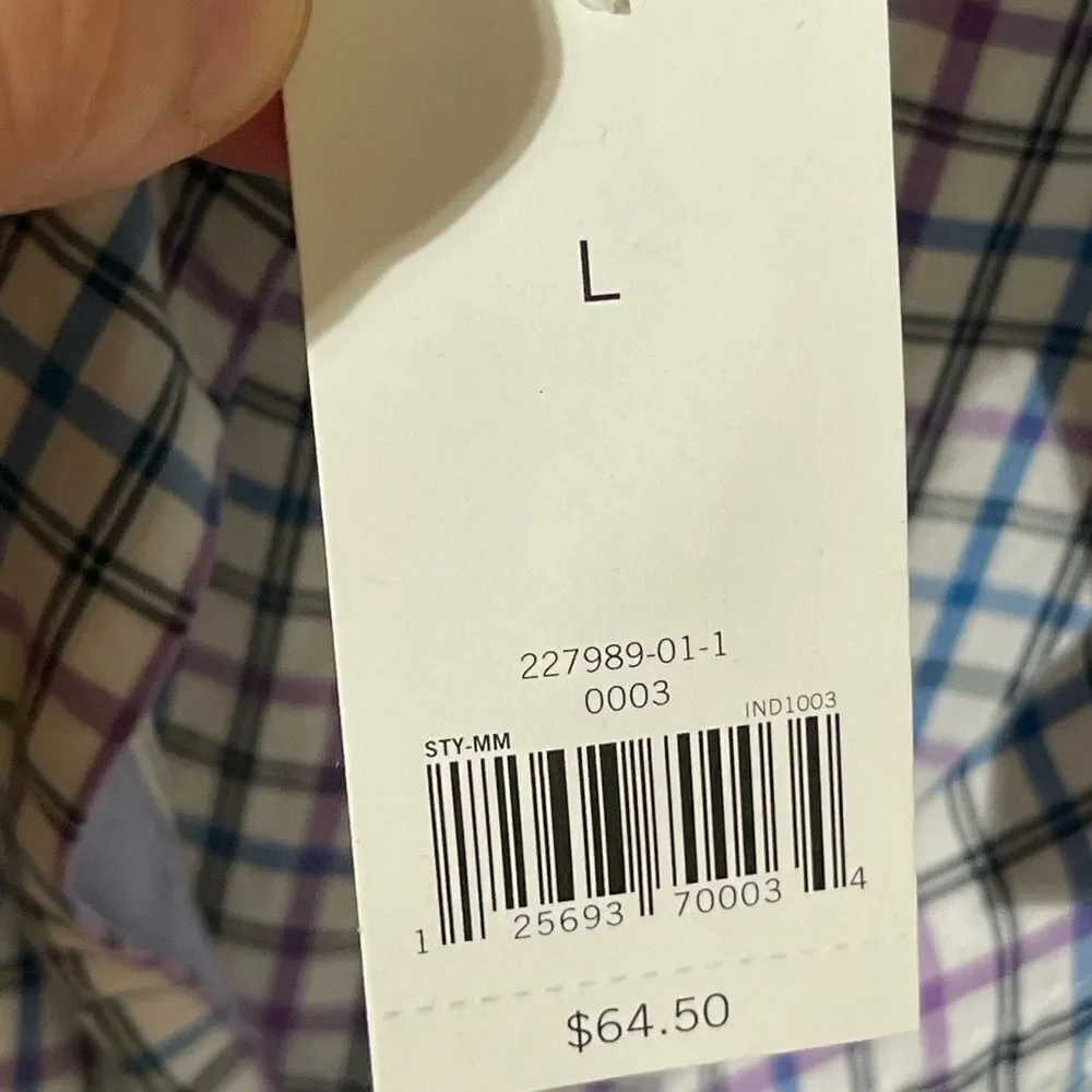 Banana Republic Men's Blue and Red Checkered Shirt